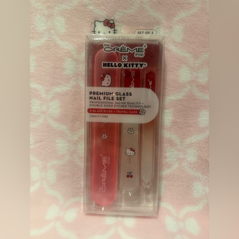 Crème Shop x Hello Kitty Premium Glass Nail File Set - Red and White